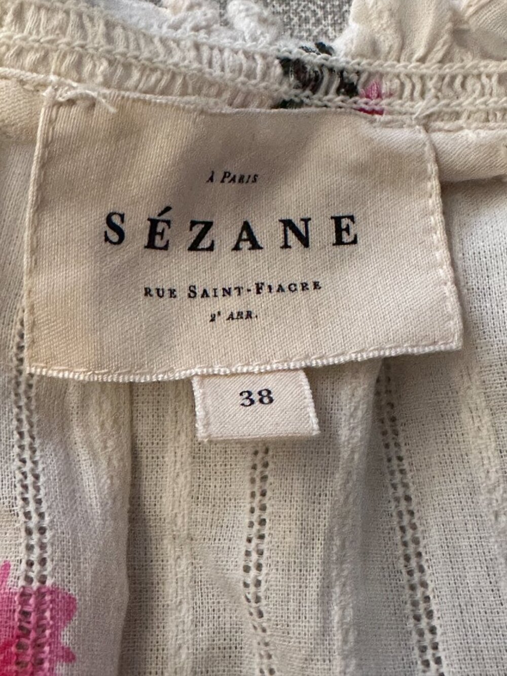 Sézane Ema shirt in pink spring, size 38 ~ pre-owned! - Picture 5 of 9